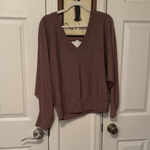 Express V-Neck Sweater - Mauve